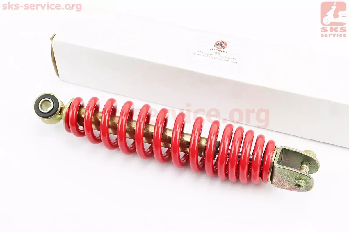 Амортизатор задній GY6, Yamaha 245мм діаметр 50мм (втулка 10мм/вилка 8мм) червоний (HAORUN), Червоний
