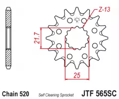 Зірка передня JT Sprockets JTF565.13SC