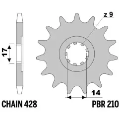 Зірка передня PBR 210.12 18NC