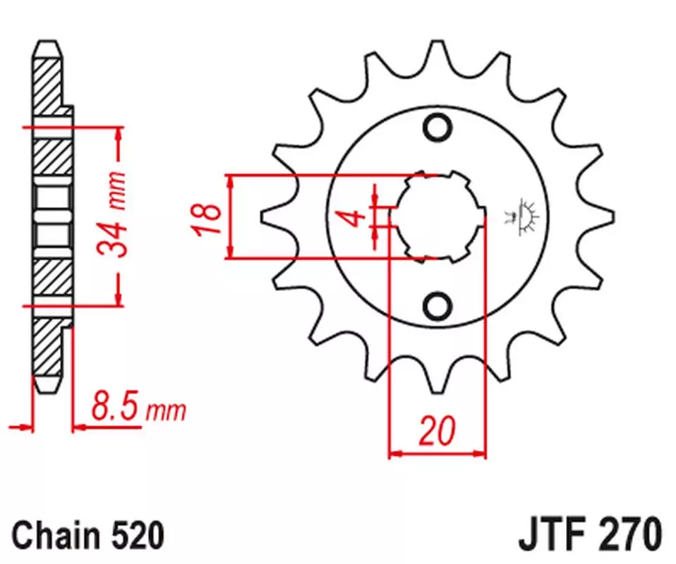 Зірка передня JT Sprockets JTF270.14