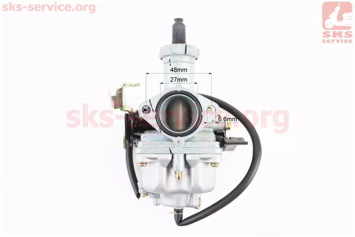 Карбюратор СВ/CG-150 дифузор 27мм дросель ручний, прискорювальний насос, якісна копія (KEIHIN) - Фото 3