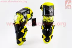 Наколінники захисні SCOYCO (коліно+гомілка) комплект 2шт, Чорний/Жовтий