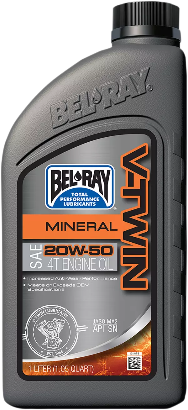 Олива моторна BEL-RAY V-Twin Mineral 4Т 20W50 1л