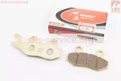 Колодки гальмівні дискові ліве вухо Viper-RACE/STORM/CG/СВ/HONDA-LS125, NSR 50, MBX 50/LIFAN/KYMCO-Pulsar/LONCIN, жовті (ZHENGHE), Жовтий