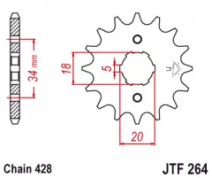 Зірка передня JT Sprockets JTF264.15