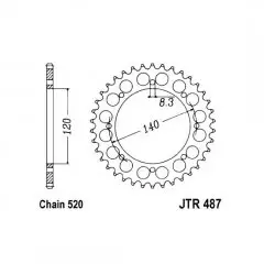 Зірка задня JT Sprockets JTR487.42