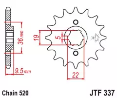 Зірка передня JT Sprockets JTF337.12