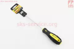 Викрутка магнітна шліцьова SL4х150мм магнітна ручка з TPR покриттям (MASTERTOOL)