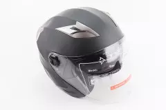 Шолом відкритий+відкидні окуляри BLD-708, Чорний матовий, S