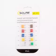 Запобіжники міні цинковий сплав 10шт, (SOLAR)