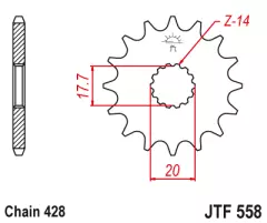 Зірка передня JT Sprockets JTF558.14