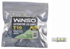 Лампа Winso LED T10 12V W2.1x9.5d 9SMD 5050 white