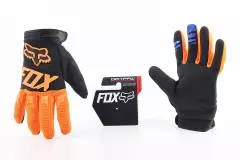 Моторукавички FOX, Чорний/Помаранчевий, XL