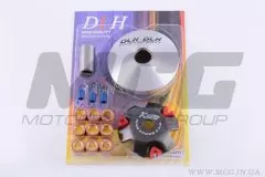 Варіатор передній (тюнінг) Honda DIO AF18 (DLH) (ролики латунь 9шт, палець, пружини зчеплення)