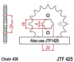 Зірка передня JT Sprockets JTF425.16