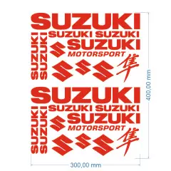 Наклейка логотип Suzuki Universal, Червоний