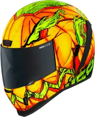 Шлем ICON Airform Trick or Street, Оранжевый/Зеленый, XL