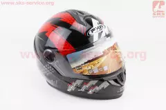 Шолом закритий FXW HF-122 Q71, Чорний глянцевий/Червоний/Білий, L