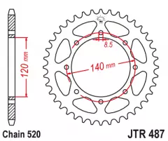 Зірка задня JT Sprockets JTR487.44