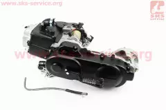Двигатель скутерный в сборе 4Т-80куб (короткий вариатор, длинный вал) черная крышка, (Китай)