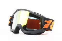 Окуляри кросові 100% дзеркальне жовте скло, Чорний