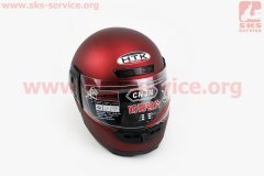 Шлем HTK закрытый HK-221 + воротник (царапины, дефекты покраски), Красный матовый