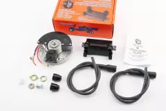 Безконтактна система запалювання 135.3734 з новою котушкою 135.3705М 12V, з силіконовими чорними бронепроводами і надсвічниками МТ, УРАЛ, К-750 (СОВЕК)