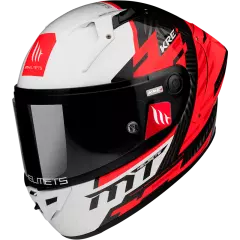 Шолом MT KRE+ Carbon, Чевоний глянцевий/Білий/Чорний, XXL