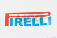 Наклейка логотип PIRELLI (23х7) біла (0336)