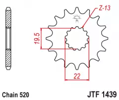 Зірка передня JT Sprockets JTF1439.13