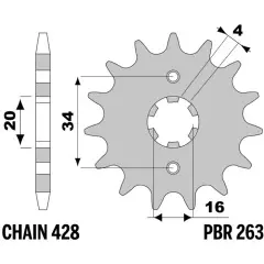 Зірка передня PBR 263.14 18NC